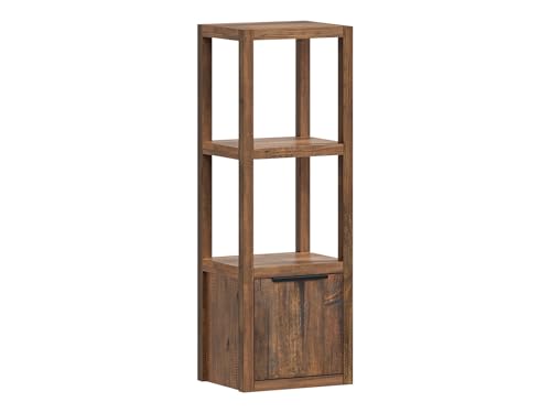Woodkings Sydney Wandregal Holz Pinie I Badregal für Badezimmer 31x90x25cm I Hängeregal 1türig ideal auch für Flur oder Küche I schmales Regal I Bücherregal hängend