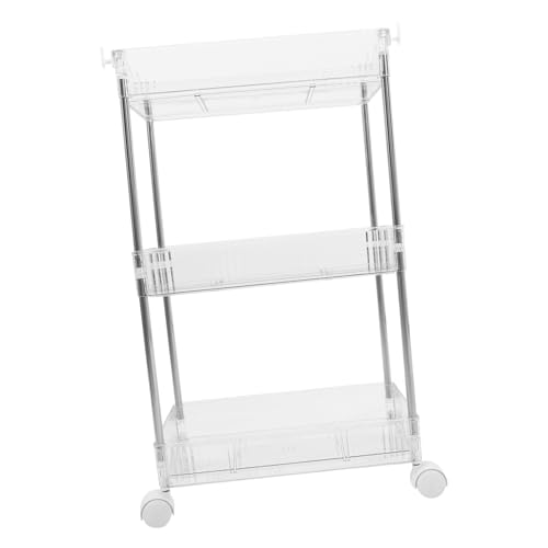 SHOWERORO Mobiler Badrollwagen Schmaler Aufbewahrungswagen Mit Stabiler Organizer Für Küche Büro Und Badezimmer Platzsparender Mobiler Lagerwagen Mit Praktischem Design