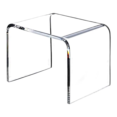 Transparenter Acryl, 22 cm hoch, rutschfester ergonomischer hoher Sitz, stabiler stilvoller Badezimmer Gäste WC, transparentes Design