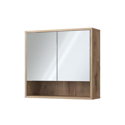 Vicco Badspiegelschrank Eliza, Viking Oak, 70 x 65 cm mit 2 Türen