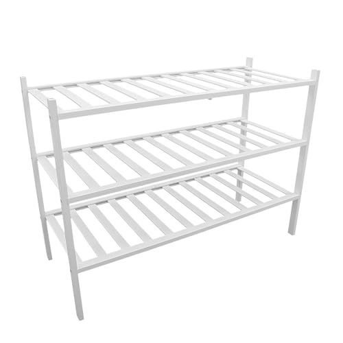 DeeDuud 3 Ebenen Badregal Bambus Badezimmerregal Ablageflächen 68,6 x 28 x 50 cm (Weiß)