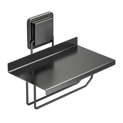 Wandmontiertes Badezimmerregal Toilettenpapierhalter aus Edelstahl, moderner wandmontierter Toilettenpapierhalter mit Ablage, Badezimmer-Papierrollenha lter ohne Bohren, Aufbewahrungsspender Badregal(S