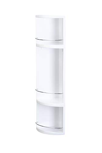 Croydex Compact Badezimmer-Eckregal 3-stöckig, aus Kunststoff, mit Abgießlöchern, 70 x 16 x 16 cm, Weiß