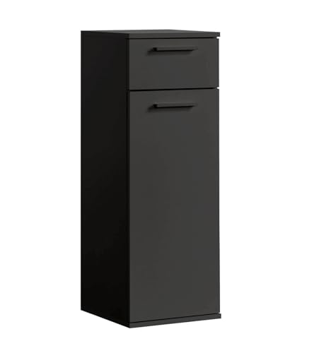 mokebo® Bad-Beistellschrank schmal 'Der Matrose', Badschrank in Anthrazit-Schwarz oder Badezimmerschrank, auch als Nischenschrank oder Midischrank fürs Bad in 91x33x34cm (HxBxT), auch als Badmöbel Set