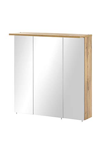 Schildmeyer Spiegelschrank Milan Nora 134892, Eiche Landhaus Dekor, 70,5 x 16 x 72,5 cm