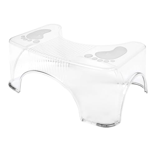 GARVALON Transparenter Badezimmerhocker rutschfest Stabiler Toiletten Tritthocker für Erwachsene und Multifunktionaler Fußstützschemel zur Fußentspannung und Toilettentraining Zuhause