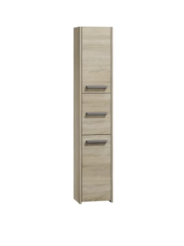 ADGO Badhochschrank 30x30x170cm, Hochschrank, Schmales Badezimmerregal, Badezimmer Regal Schrank, Bad Badregal, Badmöbel, Aufklappbare und Abschließbare Schränke, Eng, Freistehend (S33, Sonoma Eiche)