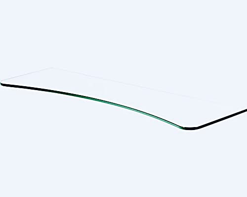 Dekoleidenschaft Wandregal aus 8mm Glas, klar & satiniert, Verschiedene Formen und Größen, Glasregal, Glasboden, Glasablage, Badregal, Eckregal Bad Ablage Regal (Wandschiene, 60x25 cm Concav klar)