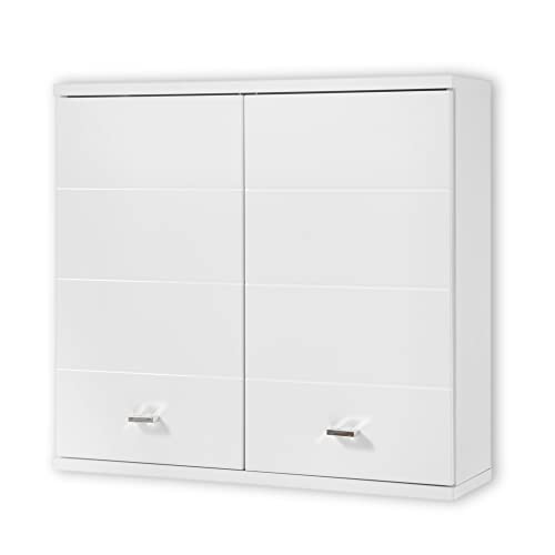 Pool Badezimmer Hängeschrank in Weiß - Moderner Badezimmerschrank Bad Schrank mit viel Stauraum - 76 x 71 x 23 cm (B/H/T)