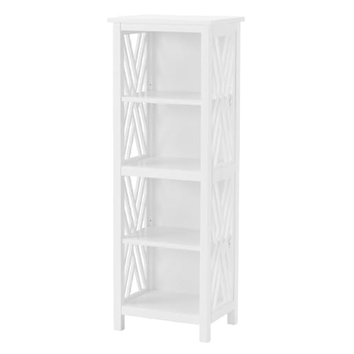 Coventry Badregal aus Holz, hoch, 40,6 cm B x 121,9 cm H, verstellbare Regale für Handtücher und Toilettenartikel, vertikales Design für ordentliche Aufbewahrung, feuchtigkeitsbeständig,