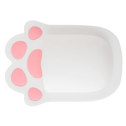 NUOBESTY Wandmontiertes Silikon Badregal ohne Bohren Kleine Weiße Cartoon Aufbewahrungsbox mit Tierklauenform Schlagfester Vorratsbehälter für Badezimmer und Küche