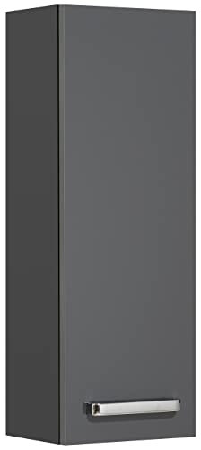Pelipal Badezimmer Hängeschrank Quickset 311 in Anthrazit Glanz, 25 cm breit | Bad Wandschrank mit 1 Tür und 2 Einlegeböden