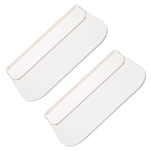 NOLITOY 2 Stück Kleines Faltbares Wandregal Kunststoff Schwebendes No Drill Klebe Regal mit Rutschfestem Rand Platzsparend für Bad Schlafzimmer zur Aufbewahrung von Handtüchern und