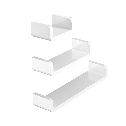 MHTECH Badezimmerwandregal, Badezimmerregal, Duschbox dekoratives Regal, U-förmiges Kunststoffregal, CD-Regal, Küchenregal, Küchenablageregal, Regal (3 in 1)