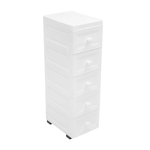 PINYELIN Badrollwagen Rollcontainer Modern Multifunktionales Schrank für Wohnzimme, Schlafzimmer Etc PP Material Weiß