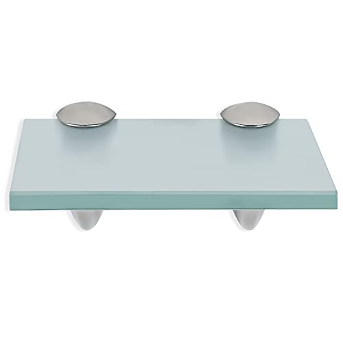 EINFEBEN Glasregal Mattglas, Glasregal mit 8mm ESG Sicherheitsglas und Halterung, perfekt geeignet als Duschregal/Badablage/Glas ablage für Bad, Küchen,Balkon, Verschiedene Größen (20x10 cm)