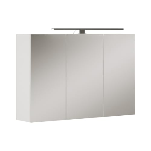 Vicco Badspiegelschrank Lavio, Weiß, 90 x 60 cm mit LED-Beleuchtung