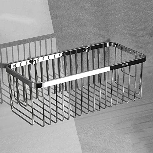 FANXUS Duschablage ohne Bohren Badregal Edelstahl Dusch-Organizer Anti-Rost-Kleber Wandmontage for Badezimmer Küche, Chrom, 48 cm (Color : Chrome, Size : 28cm)