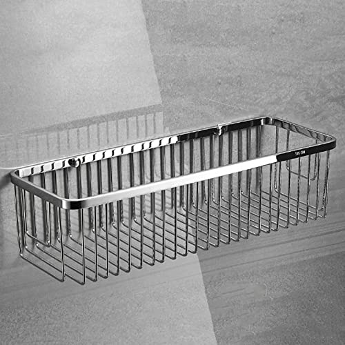 FEDIMA Duschablage ohne Bohren Badregal Edelstahl Dusch-Organizer Anti-Rost-Kleber Wandmontage for Badezimmer Küche, Chrom, 48 cm (Color : Chrome, Size : 38cm)