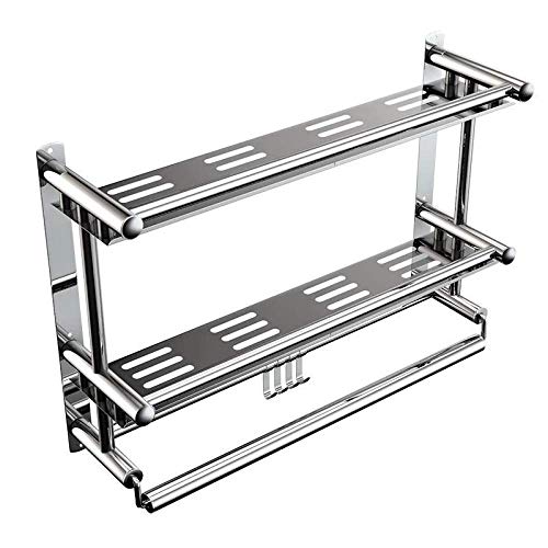 Handtuchhalter Duschregal Eckregal - Bohren Duschregal mit Handtuchhalter und Shampoohalter für Duschtür - Edelstahl Teleskop Badregal