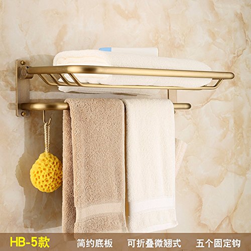 ZXC Bathroom racks Antike Badezimmer Regal Fach Dusche Bad Regale Metall hängende Kupfer gebürstet Handtuchhalter Modell 5