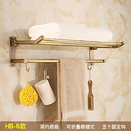 ZXC Bathroom racks Antike Badezimmer Regal Fach Dusche Bad Regale Metall hängende Kupfer gebürstet Handtuchhalter Modell 6