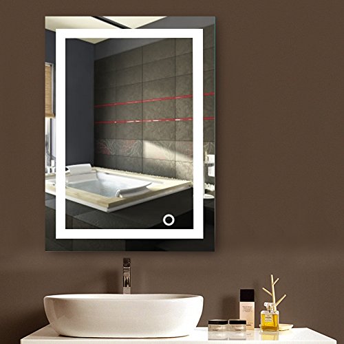 MUPAI Badspiegel LED Badezimmerspiegel Beleuchtet Bad Spiegel Wandspiegel (Weiß, B, 50x70cm)