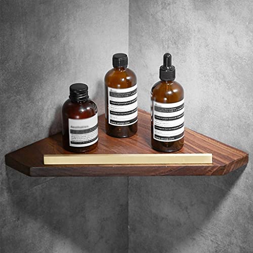 LXLCFHTD Eck-Duschregal, Walnuss, Badezimmerregal, Wandmontage, Massivholz, Kosmetik-/Hautpflegeprodu kte, Eckregal, Duschraum, Dreieckkorb, Küchenregale, Gewürzflaschenhalter, Lagerregal/dreilagig(Sin