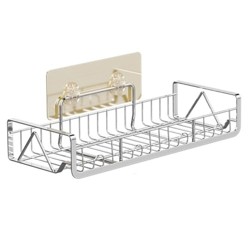 Badezimmerregal Dusche Caddy Badregal mit Haken, Selbstklebende Hängende Duschablage, Wand Montiert Kein Bohren Duschregale für Küche Bad Schweberegale