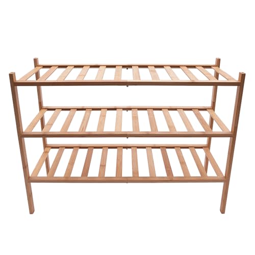 DeeDuud 3 Ebenen Badregal Bambus Badezimmerregal Ablageflächen 68,6 x 28 x 50 cm (Holzfarbe)