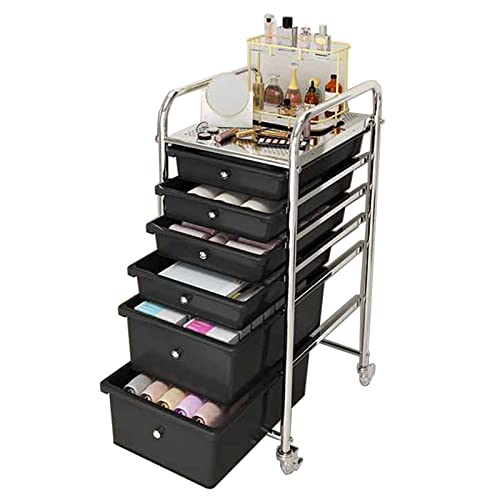 Rollwagen mit schubladen Badrollwagen Schlanker, schmaler, rollender Lagerwagen, 6 Schubladen Utility Storage Trolley Organizer mit Rädern für Bastelarbeiten/Kleidung/N agelzeug/Haarschneider ( Color :
