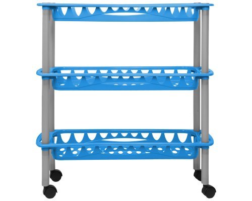 Ondis24 praktisches Küchenregal Badregal Badwagen Nischenwagen Still blau aus pflegeleichtem Kunststoff