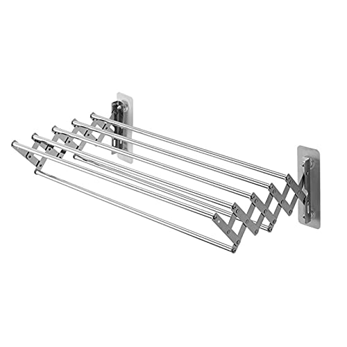 Yyuoqafn Klappbare Teleskopregal Edelstahl Handtuchhalter Badezimmer Lagerung Regal mit mehreren Handtuchhalter Wand montiert Handtuchhalter erweiterbar 7 Stäbe/42–80 cm (80 127 cm)