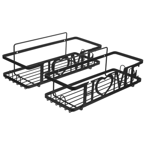PRETYZOOM 2stücke Duschregal Wandregal Aus Metall Hängendes Badregal Lagerung Zahnpasta Und Kleinigkeiten Montage Einfach Duschregal Küche Und
