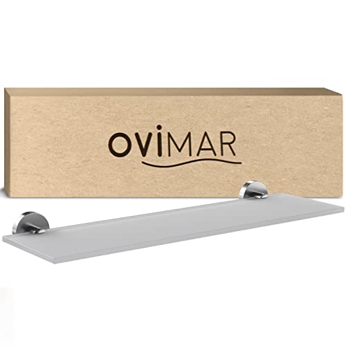 ovimar Badablage Nordborg | Edelstahl | Silber | Glasablage zum Bohren | hängend im Bad oder in der Küche | zur Ablage oder als kleines Regal für Diverse Bad Utensilien oder Bad Deko