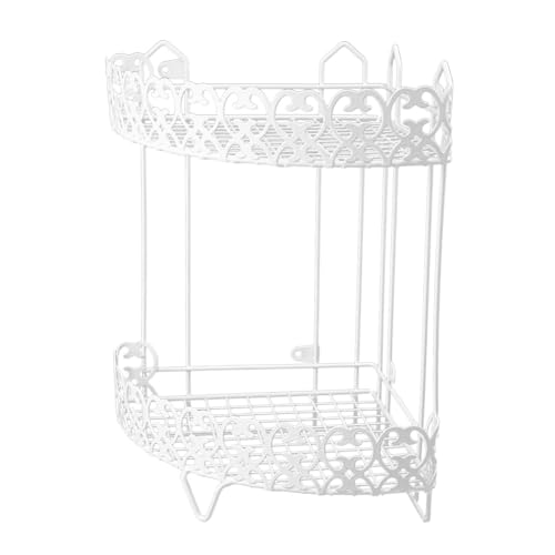 NUOBESTY Toilettenregal Eckregal aus Eisen Wandmontiertes Spurloses Kleines Badregal mit 2 Ablagen 31 X 205 X 205cm Mehrschichtig für Badezimmer und Zuhause