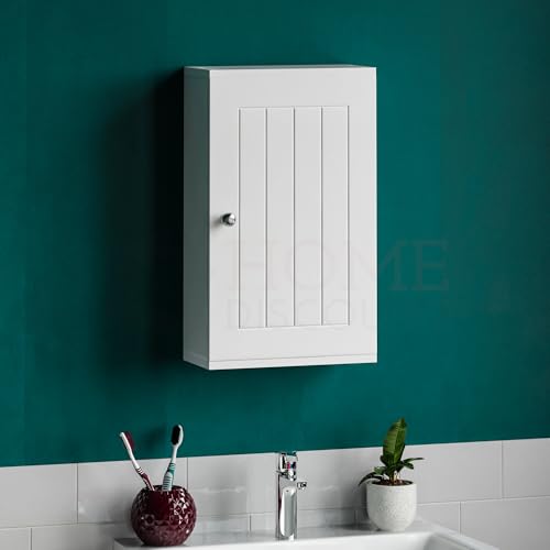 Bath Vida Priano Hängeschrank mit Tür, Bad, Badezimmer, Aufbewahrung, Weiß