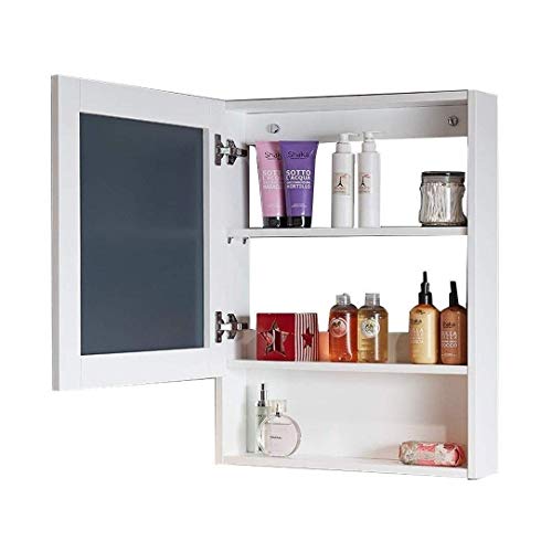 RALIRA Badezimmerschrank Spiegel Spind Wandbehang Spiegel für die Wandmontage Aufbewahrung Organizer Verstellbares Holzregal Toilettenaufbewahrungsspi egelbox