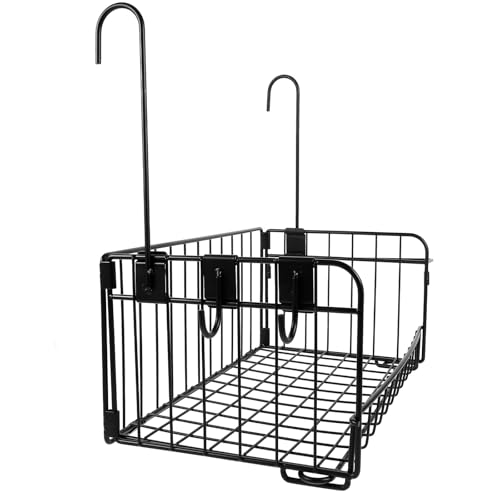 DECORNIJIA Hängender Drahtkorb Badezimmer Aufbewahrungskorb aus Kohlenstoffstahl Kleiner Wandhängekorb mit Ablage für Kosmetik und Handtücher Platzsparendes Organizer Regal für Küche und Bad