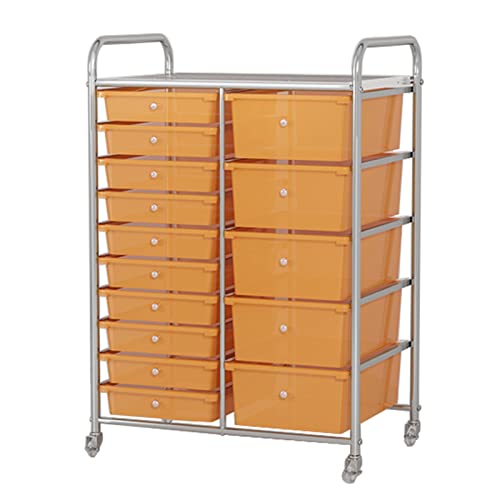 Rollwagen mit schubladen Badrollwagen Rollende Trolley Aufbewahrungswagen mit 15 Schubladen, Dienstprogramm Bastelaufbewahrung oder Bürowagen mit Rädern, Home Friseur Salon Regal Organizer Unit ( Colo
