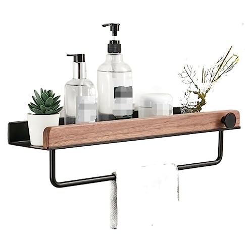 Duschablage Badregal Badezimmer Regal Wand-Dusche-Caddy, Duschregal, Organizer, Ohne Bohren, Selbstklebendes Aluminium-Holz Für Badezimmer Duschregal Duschkorb (Color : B, Size : 40 * 11.8 * 11.8cm)