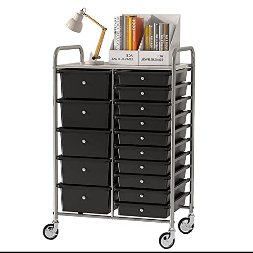 Rollwagen mit schubladen Badrollwagen Utility Art Craft Organizer Aufbewahrungswagen mit 15 Schubladen, Rollender Aufbewahrungswagen auf Rädern, Werkzeuge Scrapbook Papier Büro Schule Organizer