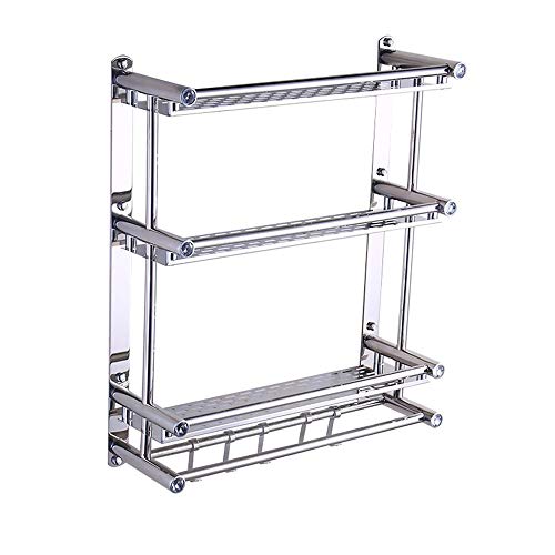 Zhangmeiren Bad Edelstahl handtuchhalter 3 Schicht hängender Wand toilettenwaschtisch mit handtuchhalter Haken duschständer (Color : 60cm)