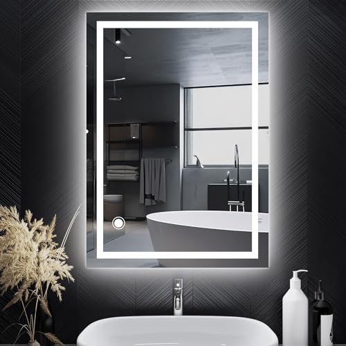 Trintion 50x70cm Badezimmer Wandspiegel Anti Beschlag Touch Schalter Energiesparend Lichtspiegel
