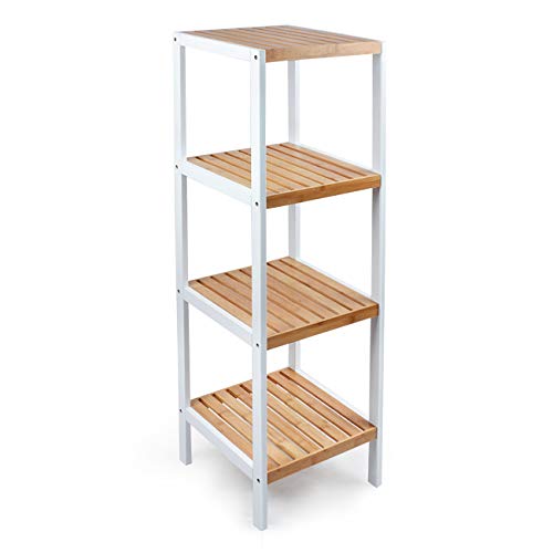 Küchenregal, Badregal, Büroregal, 4 Ablagen, gilt als Blumenständer weiß …