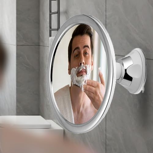 SQAQS Duschspiegel Antibeschlag Mit Saugnapf 360° Verstellbarer, Versilberter Badezimmerspiegel, Kosmetikspiegel, NO-Drilling & Abnehmbarer Anti-Beschlag Spiegel, für Bad, Schlafzimmer