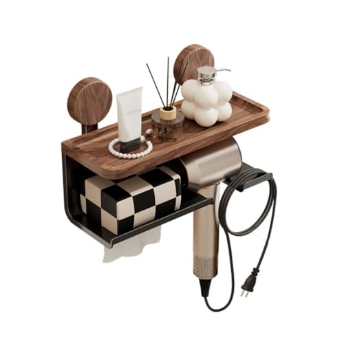 MeevrgR Wandmontiertes Badezimmer-Regal mit Taschentuchhalter, 304 Edelstahl, Waschbecken-Organizer, Caddy für Shampoo, Seife, Handtücher, 30 x 20 cm B