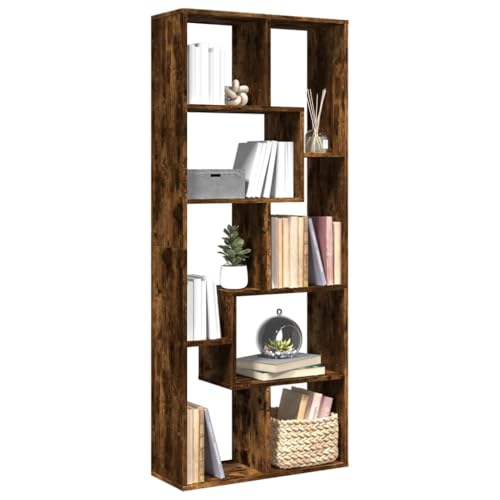 UJCHVHN Raumteiler, Bücherregal, Räuchereiche, 67 x 25 x 161,5 cm, Holzwerkstoff, Regal, Bücherregale und Standregale