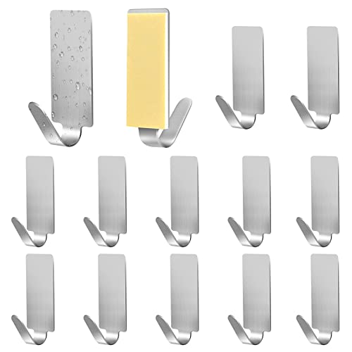 Faburo Klebehaken Set, 12 Stück Haken Selbstklebend, Klebehaken Extra Stark für Wand, Klein Selbstklebende Haken für Badezimmer Wohnzimmer Toilette Büro, Schlüsselhaken Handtuchhaken Ohne Bohren