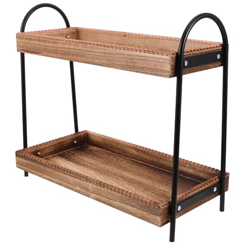 NIYANGLE Stöckiger Badezimmerablagen Waschtischtablett Hautpflege organizer zur Aufbewahrung von Kosmetikartikel Toilettenartikeln Platzsparender Küchenregal Küche